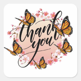 Dank u Stikker Vierkante Sticker