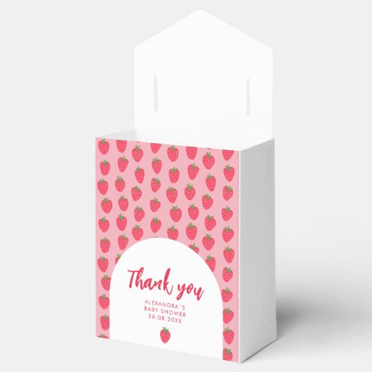 Dank u Strawberry Baby shower Favor Box Bedankdoosjes (Geopend)