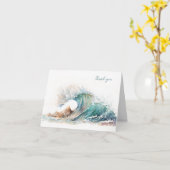 Dank u sympathie Waterverf Ocean Wave Kaart (Gele Bloem)