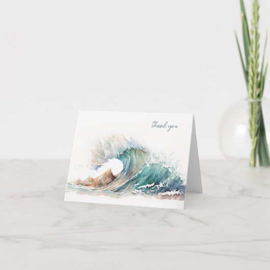 Dank u sympathie Waterverf Ocean Wave Kaart (Voorkant)