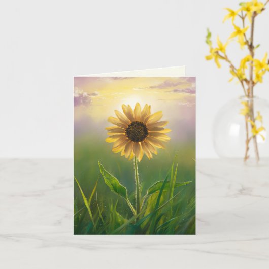 Dank u sympathie zonnebloem kaart (Gele Bloem)