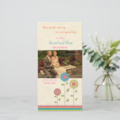 Dank u Tall Rainbow Flowers Bruiloft Fotokaart Bedankkaart (Staand voorkant)