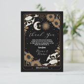 Dank u Tarot Sun Moon Gelijnde trouwkaarten Informatiekaartje (Staand voorkant)