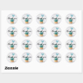Dank u tekst Blue Heart Cupcake Ronde Sticker (Vel)