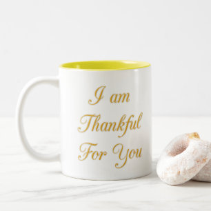 Dank u Tekst citaat Art Print Design Tweekleurige Koffiemok