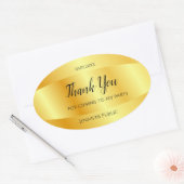 Dank u tekst gouden look handschrift Sjabloon Ovale Sticker (Envelop)