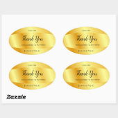 Dank u tekst gouden look handschrift Sjabloon Ovale Sticker (Vel)