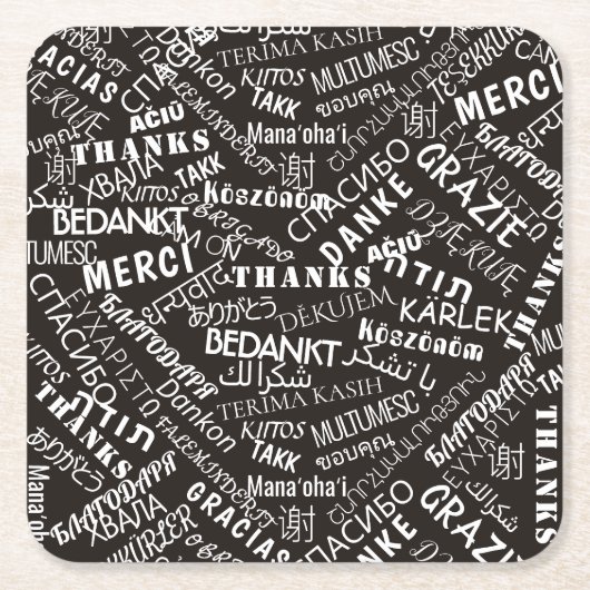 Dank u tekst Meertalige Onderzetter aangepaste kle (Voorkant)