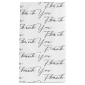 Dank u tekst op wit klein cadeauzakje (Voorkant)