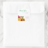 Dank U Template Waterverf Bloemen Rozen Script Vierkante Sticker (Tas)