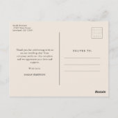 Dank u Terracotta Floral Briefkaart (Achterkant)