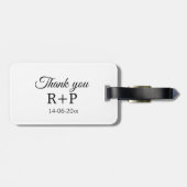 Dank u toevoegt de datum van de de brieftekst van bagagelabel (Achterkant horizontaal)