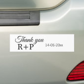 Dank u toevoegt de datum van de de brieftekst van  bumpersticker (Op auto)