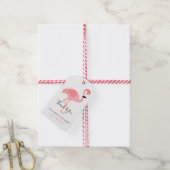 Dank u tropisch roze flamingo cadeaulabel (Met Touw)