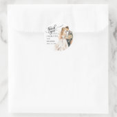 Dank U Trouw Bruid Bruidegom Achter Waterverf Klas Ronde Sticker (Tas)