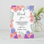 Dank u Trouwbloemen Waterverf Kaart (Staand voorkant)