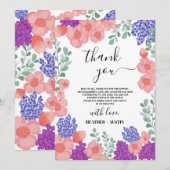 Dank u Trouwbloemen Waterverf Kaart (Voorkant / Achterkant)