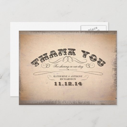 Dank u trouwbriefkaarten briefkaart (Voorkant / Achterkant)