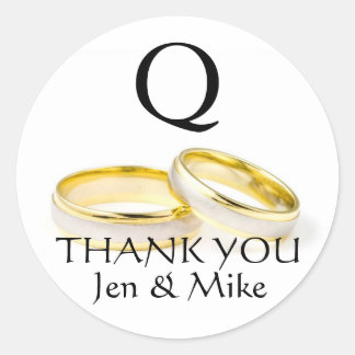 Dank u Trouwgunst Stickers Gouden Ringen