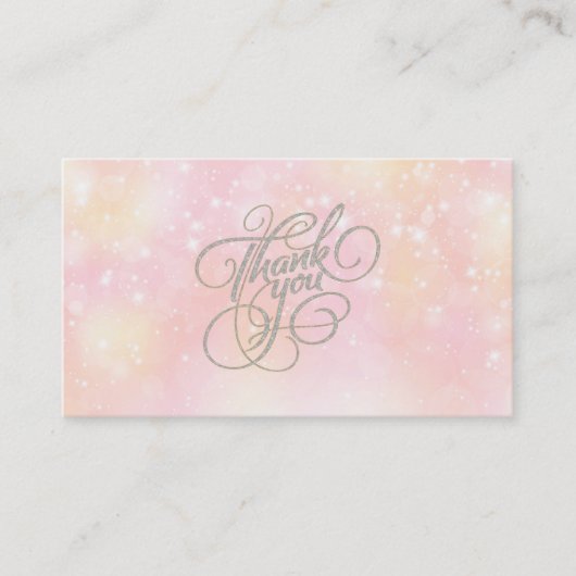 Dank u typografie Pastel Sparkly Achtergrond Kortingskaartje (Voorkant)