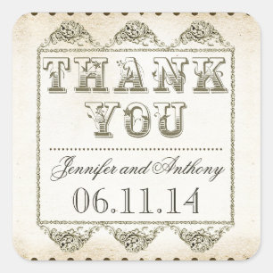 Dank u typografie stickers voor bruiloften