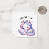 Dank u Unicorn Kaart Notitiekaartje (Voorkant / Achterkant in situ)