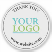 Dank u, uw Logo of Kunst, Naam & Website Ronde Sticker (Voorkant)