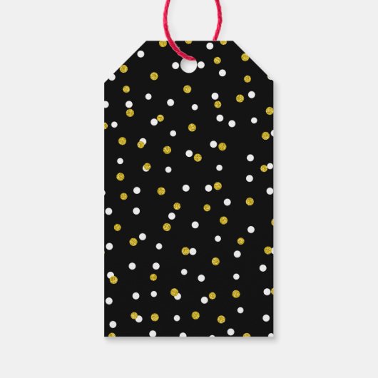 Dank u vakantie cadeau label zwart goud confetti cadeaulabel (Achterkant)