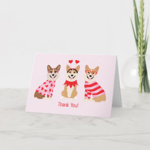 Dank u Valentijn Pembroke Welsh Corgi Dogs Bedankkaart