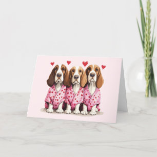 Dank u Valentijnsdag Basset Hound Dogs Bedankkaart