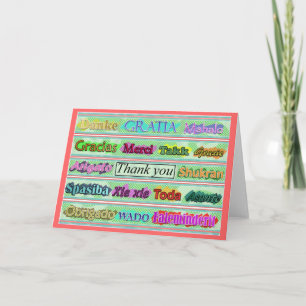 "Dank u" van rond de Wereld Bedankkaart