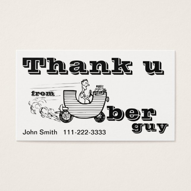 Dank u - van Uber Guy Visitekaartje (Voorkant)