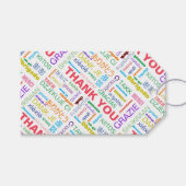 Dank u veelkleurige meertalige cadeaulabel (Voorkant (Horizontaal))