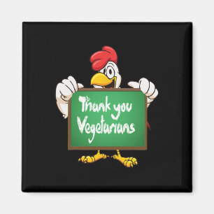 Dank U Vegetariërs Schattige Gelukkige Kip Cartoon Magneet