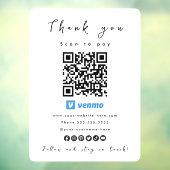 Dank u Venmo QR Code Scan om wit te betalen Raamsticker (Vel 3)