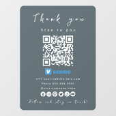 Dank u Venmo QR Code Scan te betalen Marine Raamsticker (Vel)