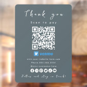 Dank u Venmo QR Code Scan te betalen Marine Raamsticker (Vel 2)