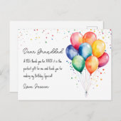 Dank u verjaardag briefkaart (Voorkant / Achterkant)