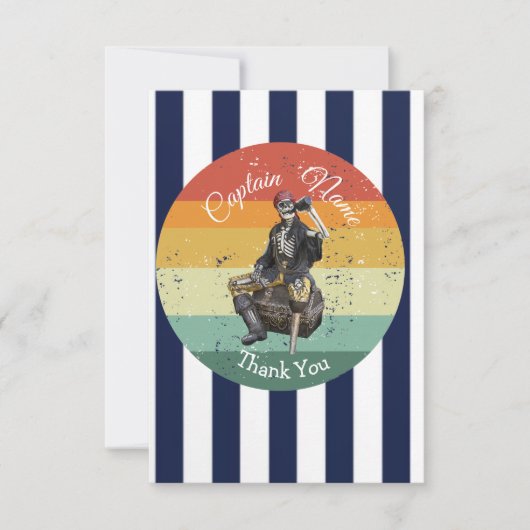 dank u verjaardag .Pirate nautisch Bedankkaart (Voorkant)
