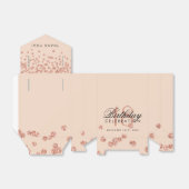 Dank u Verjaardag Roos Gouden Glitter Confetti Bedankdoosjes (Uitgevouwen)