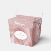 "Dank u" Verjaardag roze getextureerde stof look Bedankdoosjes (Voorkant Zijde)