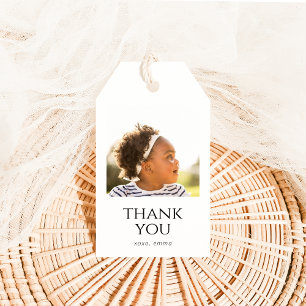 Dank u Verjaardagscadeau Label met Foto Cadeaulabel