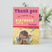 Dank u Verjaardagsfeest Kaart Kinder Foto (Staand voorkant)