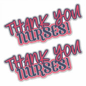 Dank u verpleegkundigen! Rood Wit Blauw Groot Sticker (Voorkant)