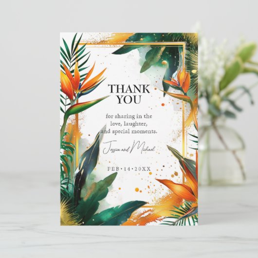 Dank U verticale Vogels van het Paradijs Bliss Bedankkaart (Staand voorkant)