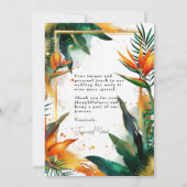Dank U verticale Vogels van het Paradijs Bliss Bedankkaart (Achterkant)