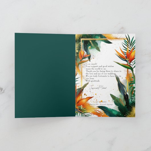 Dank U verticale Vogels van het Paradijs Bliss Bedankkaart (Binnen)