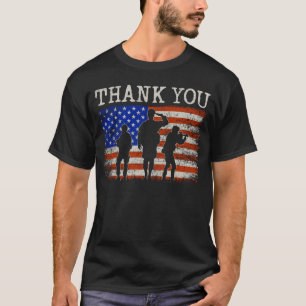 Dank U Veteraan Amerikaanse Vlag Soldaat Hulde T-shirt