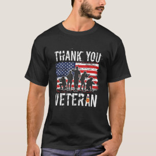 Dank u Veteran USA Flag Pride Mannen en Women Vet T-shirt
