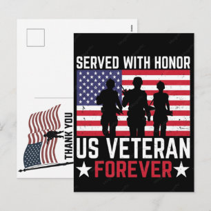 Dank U Veteranen Amerikaanse Vlag Herdenkingsdag Feestdagenkaart
